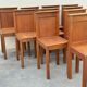 Set of 10 Brutalist Monastery Chairs from the 50s