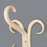 Curved white wooden coat hook, 1960s