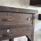 Antique Indonesian teak workbench with two drawers and stretcher H89.