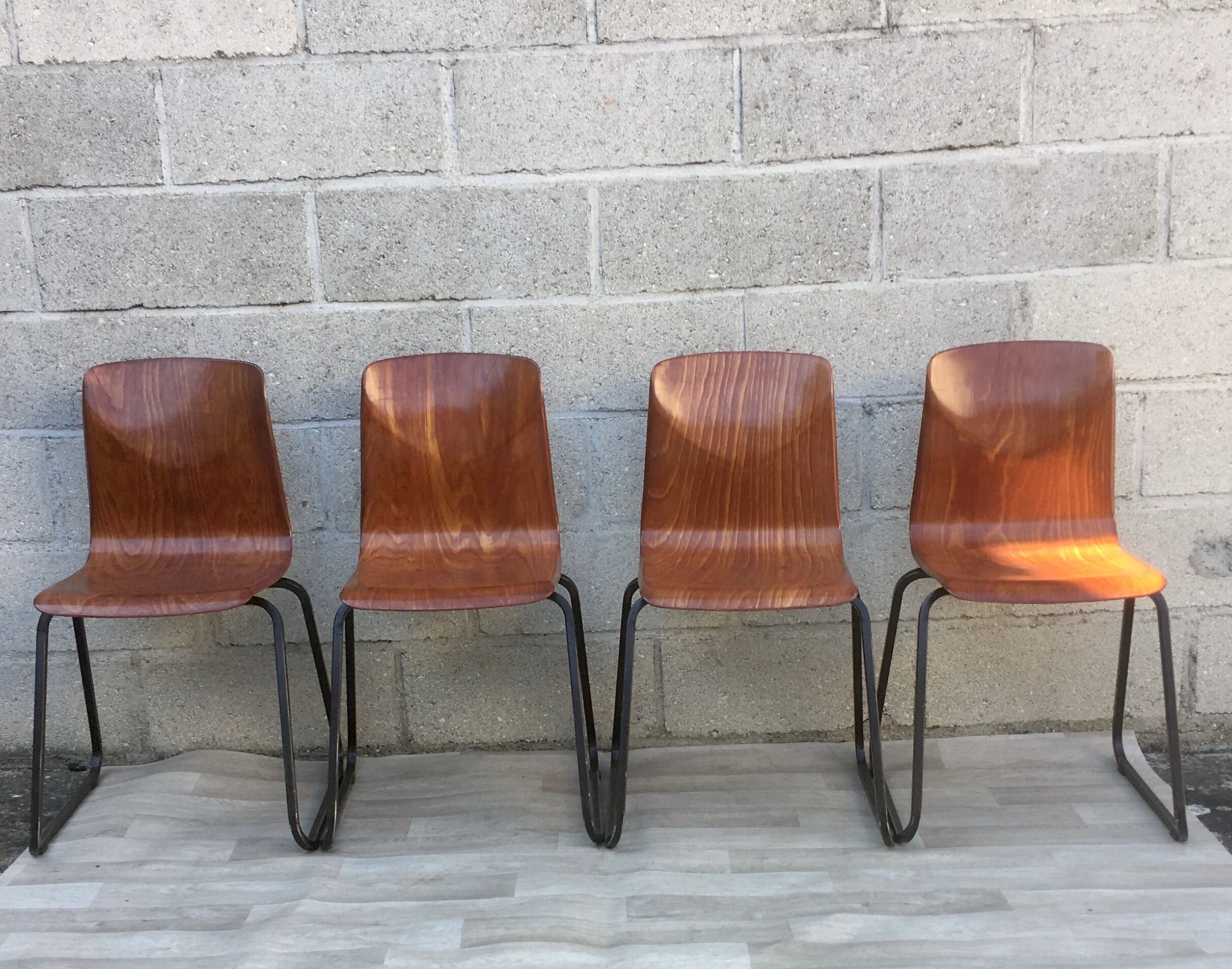 Set of 4 chairs Galvanitas S23 oak