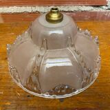 Antique Pendant Light Globe Molded Glass Art Deco Frosted Vintage
