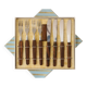 Set of 8 dessert cutlery, teak, 1960