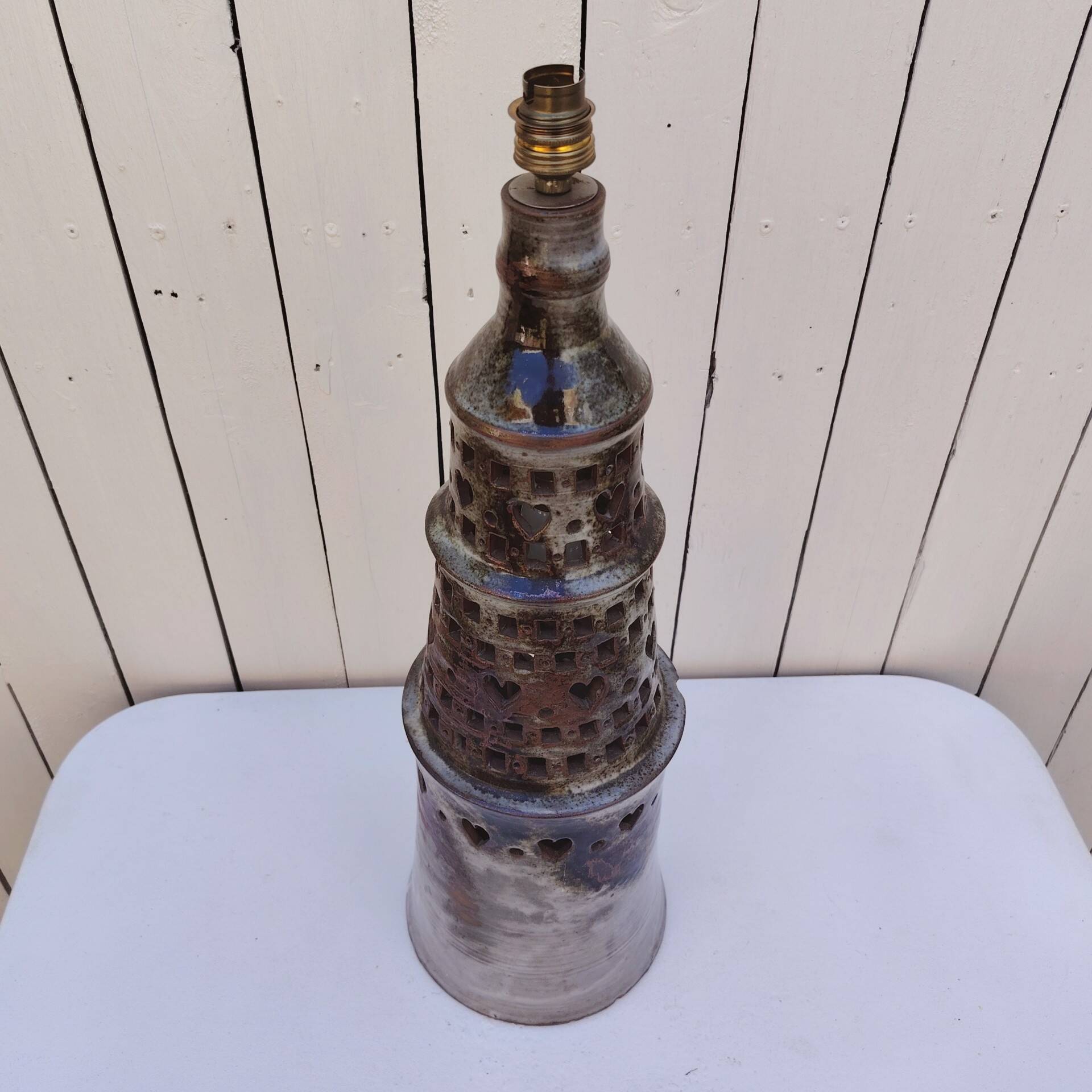 Large lamp base, ceramic, Chantal & Thierry Robert
