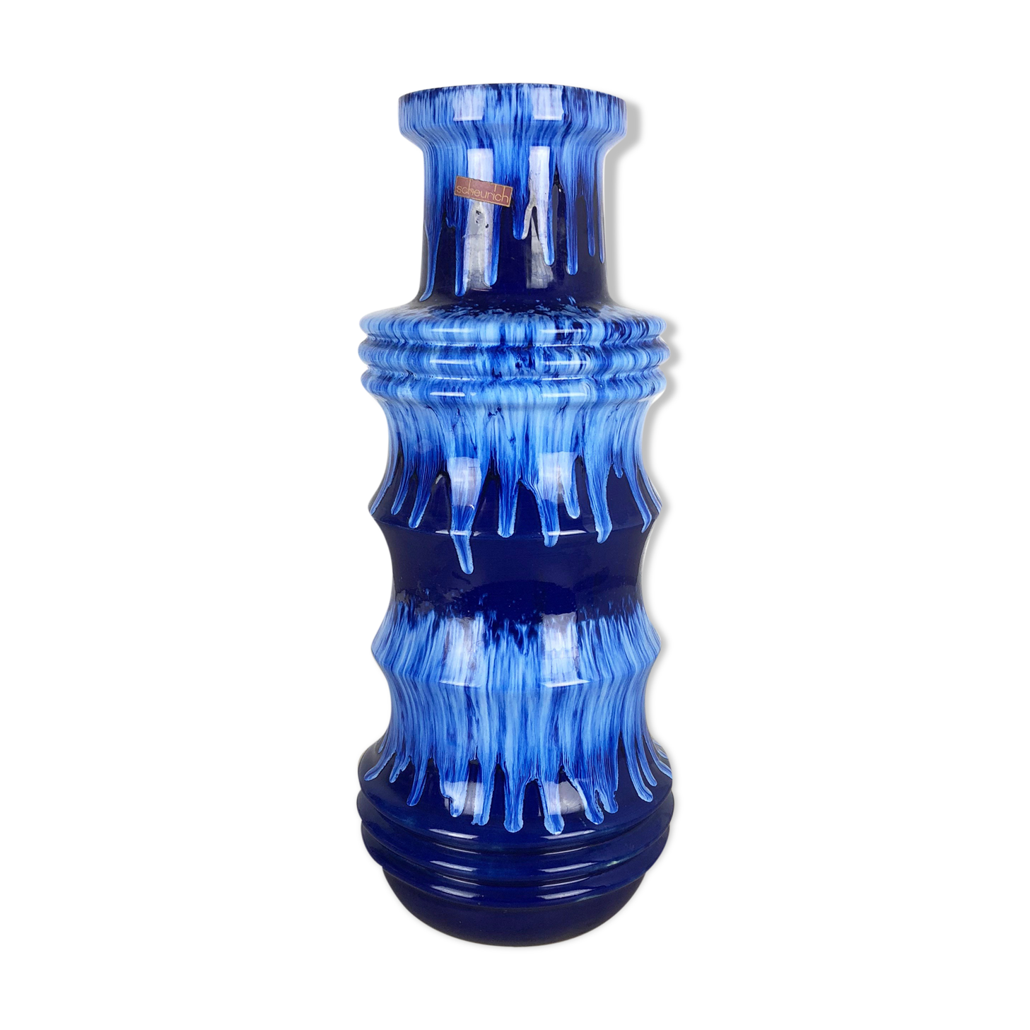 Large Pottery super Fat Lava Multi-Color 266-53 Vase Scheurich WGP, 1970s