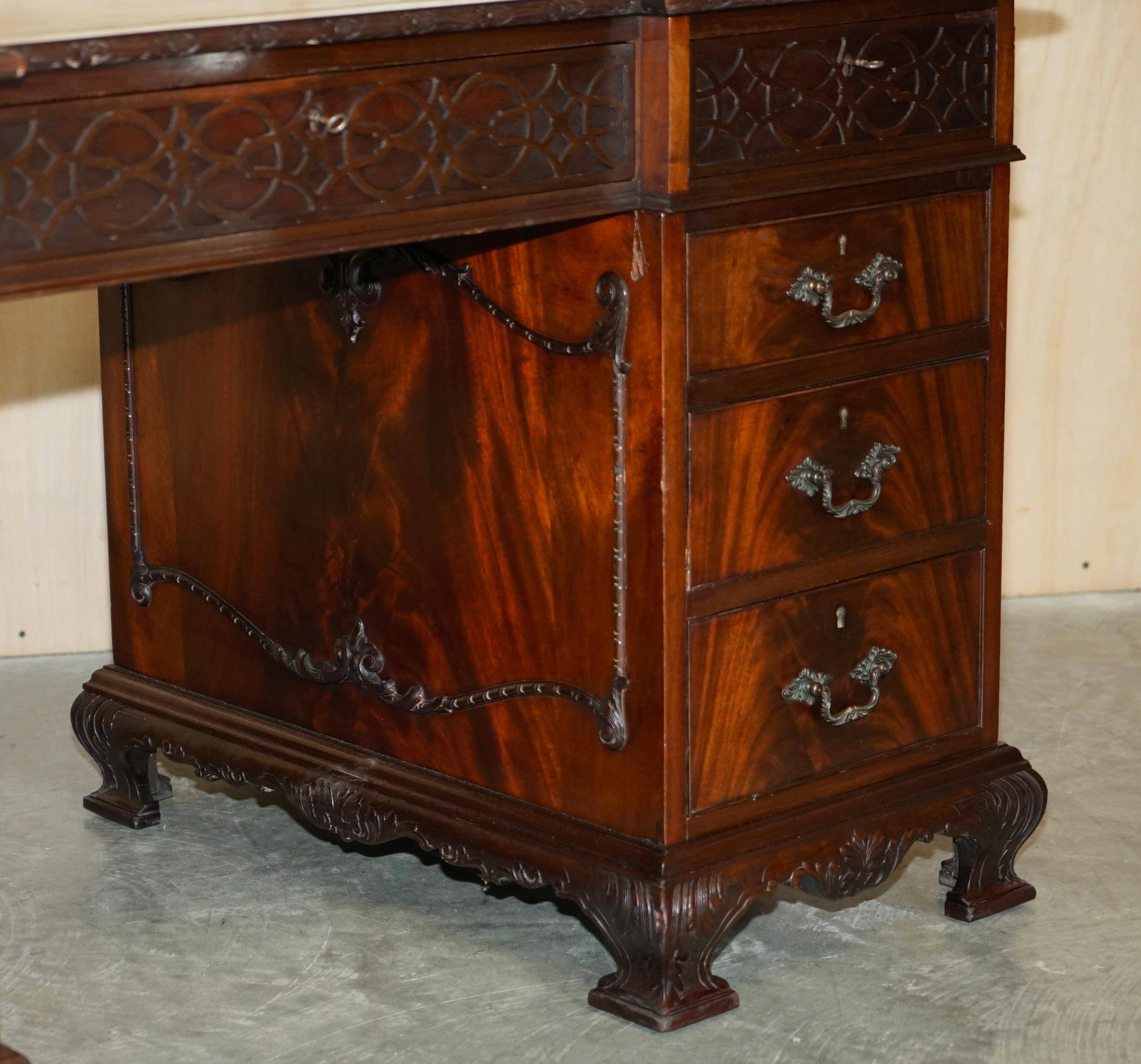 Thomas Chippendale Revival desk with a leather top