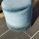 Vintage blue velvet pouf