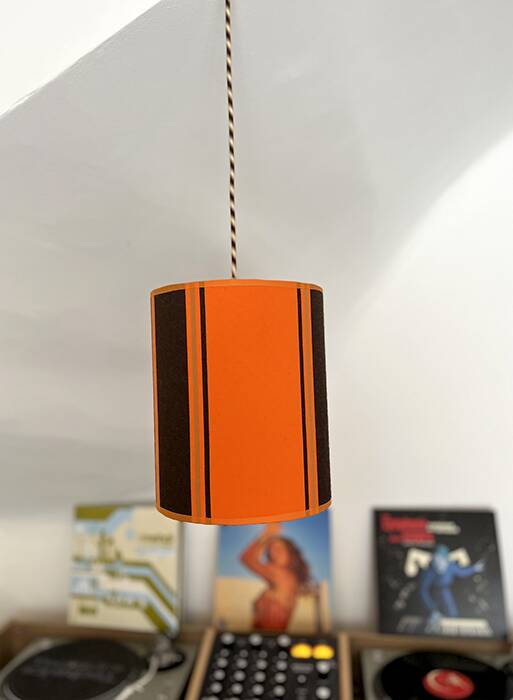 Orange and brown seventies pendant light