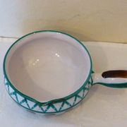 Salad bowl in the form of fondue pot, Robert Picault Vallauris, in enamelled ceramics, vintage 1950/60,