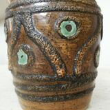 Rustic Ceramic Jug: 1970s West German Pottery Vase, Boho Decor