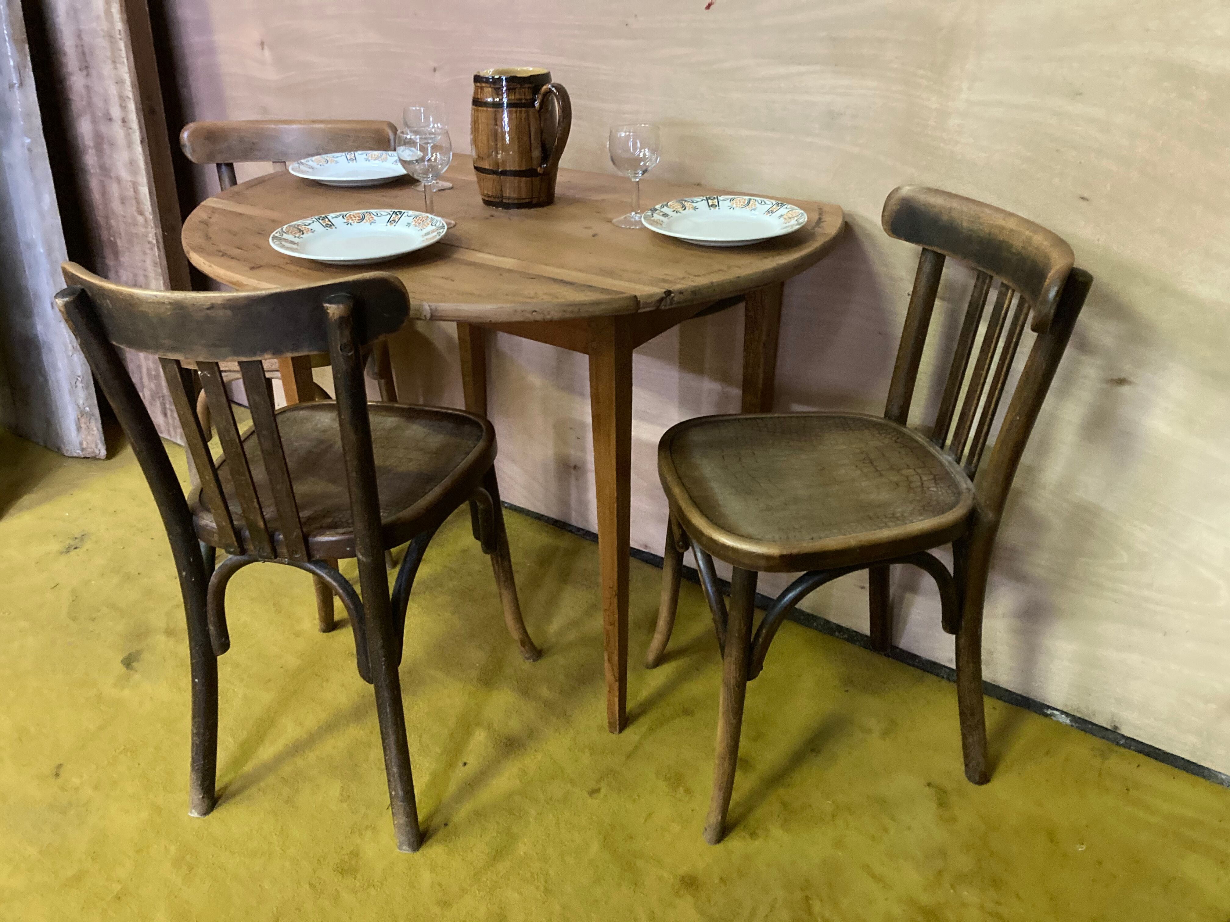 3 chairs bistro Fishel early 20th.
