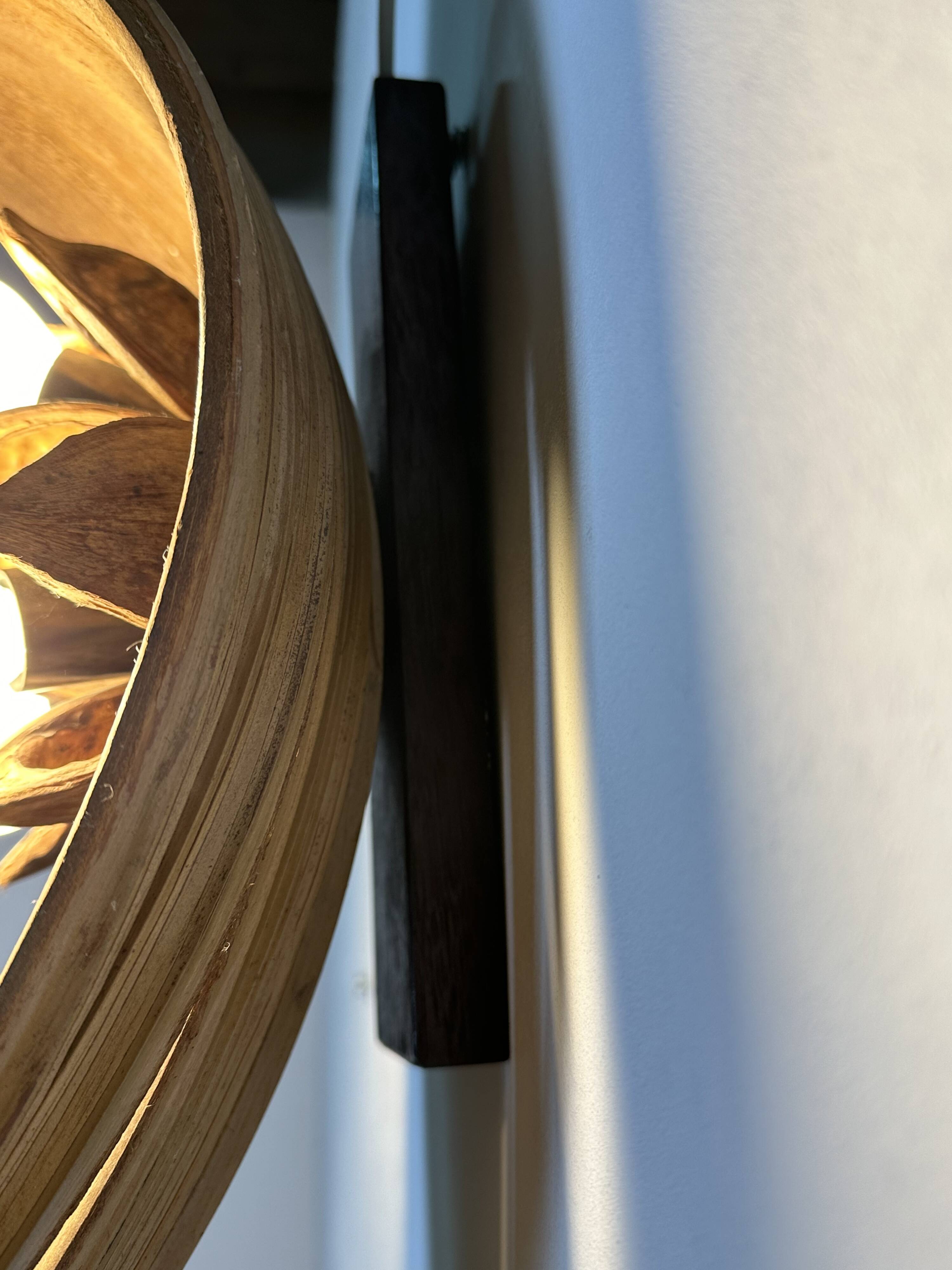 Vintage 70'S banana leaf wall lamp