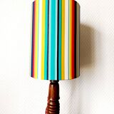 Vintage turned wood lamp and custom shade