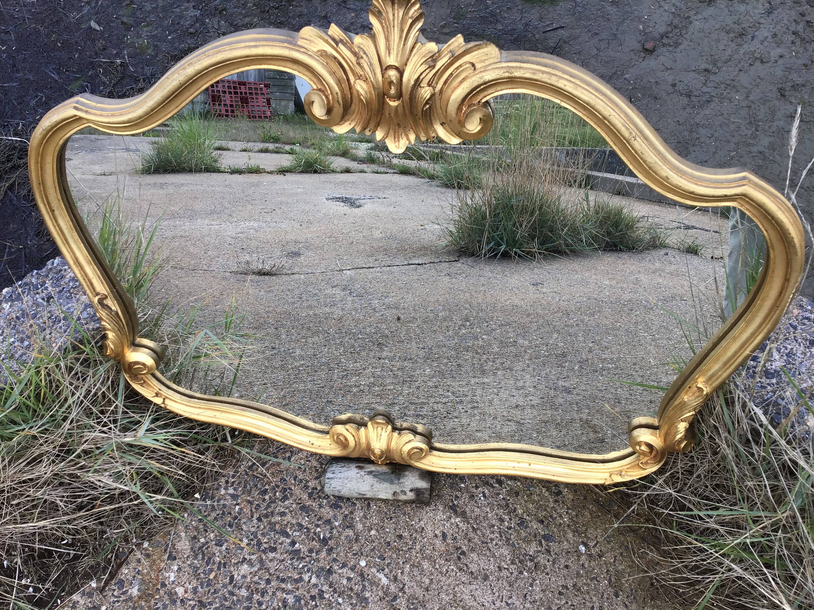 Large golden mirror baroque style 76x60cm