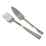 2-piece fish serving set, silver-plated metal, Christofle Concorde goldsmith