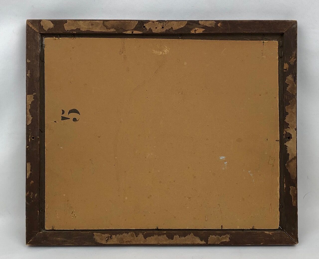 Hule on framed panel, "Dreaming at the water's edge", late 19th century.