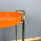 Space Age serving trolley, chrome and orange plastic trays, 1970s