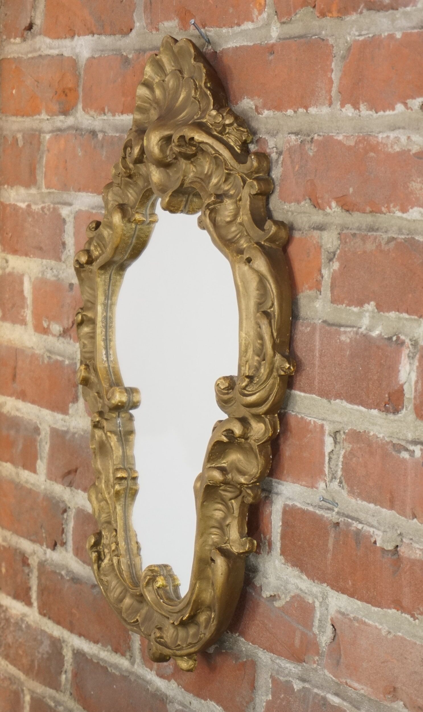Pair of old rock mirrors in plaster - 59x38cm