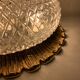 Old ceiling lamp gold metal and globe glass decor of diamond tips limburg