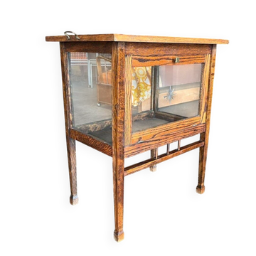 Vitrine / meuble à thé / meuble vitrine vintage en bois