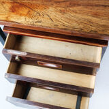 Desk in rosewood and legs in metal, of Danish design from the 1960s