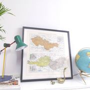 Old map of Austria, Czechoslovakia, Hungary 43x43cm from 1950