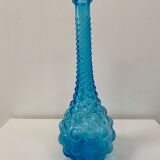 Blue Empoli decanter with bubble relief