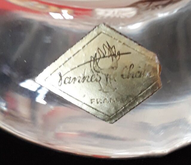 Vase of the crystal factory of Vannes le Châtel - " Verticalized cornucopia " - 70s