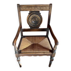 Fauteuil en chêne rustique