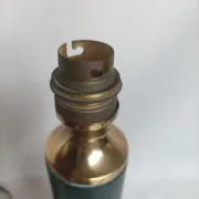 Vintage table lamp base from the 1970s/1980s in leather - in working condition.