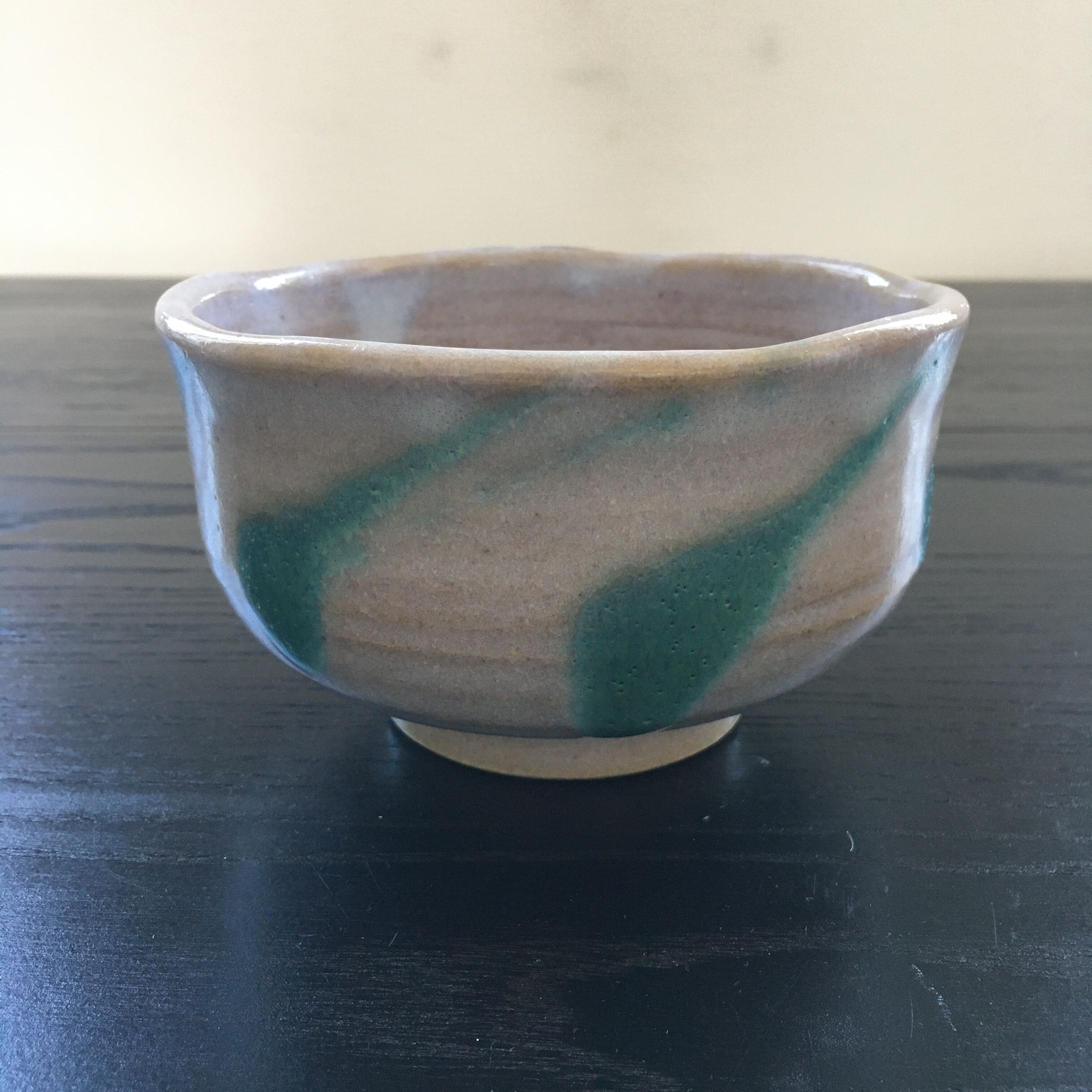 Turquoise decorated salad bowl