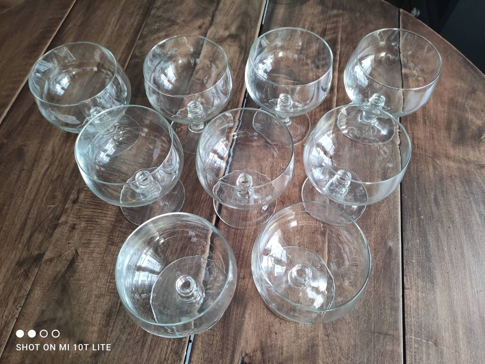 Set of 9 dessert cups, ice cream or crystalline fruit salad