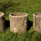 3 "trunk" planters, 1960s