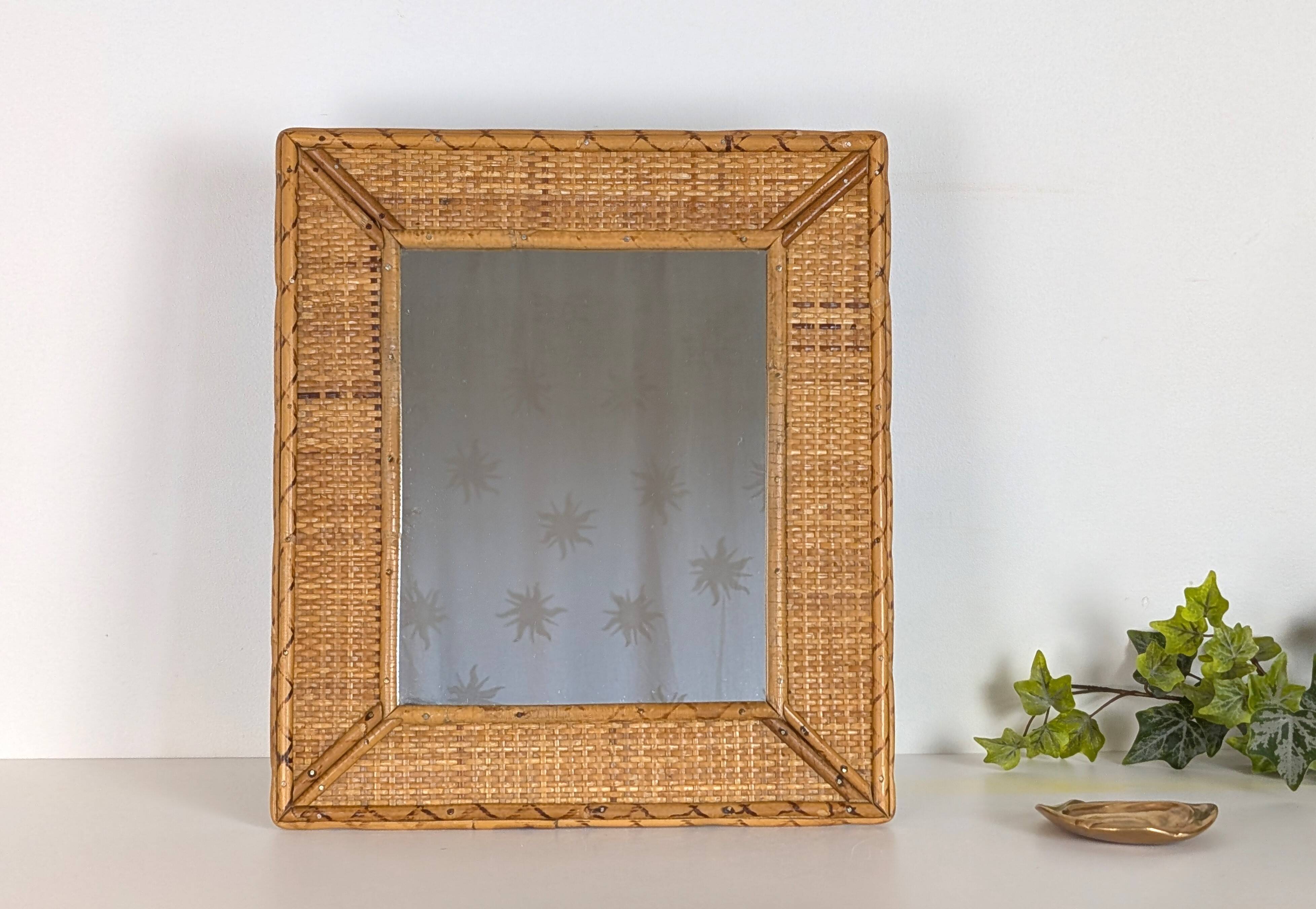 Rattan mirror