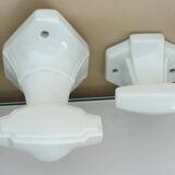 Set of 4 coat hooks, antique porcelain coat rack, art deco circa 1920