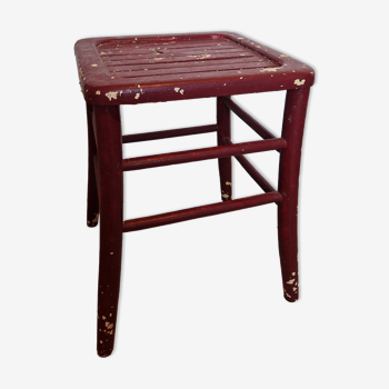 Red curved square stool