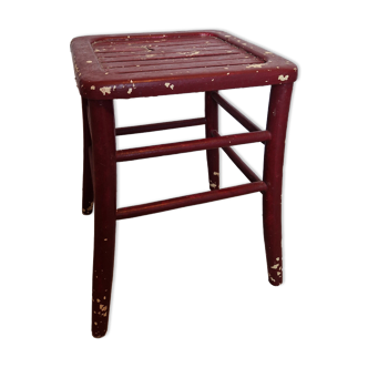 Tabouret carré courbé rouge