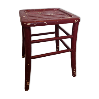 Red curved square stool