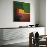 Soothing abstract canvas "Green Palette" 80x80cm