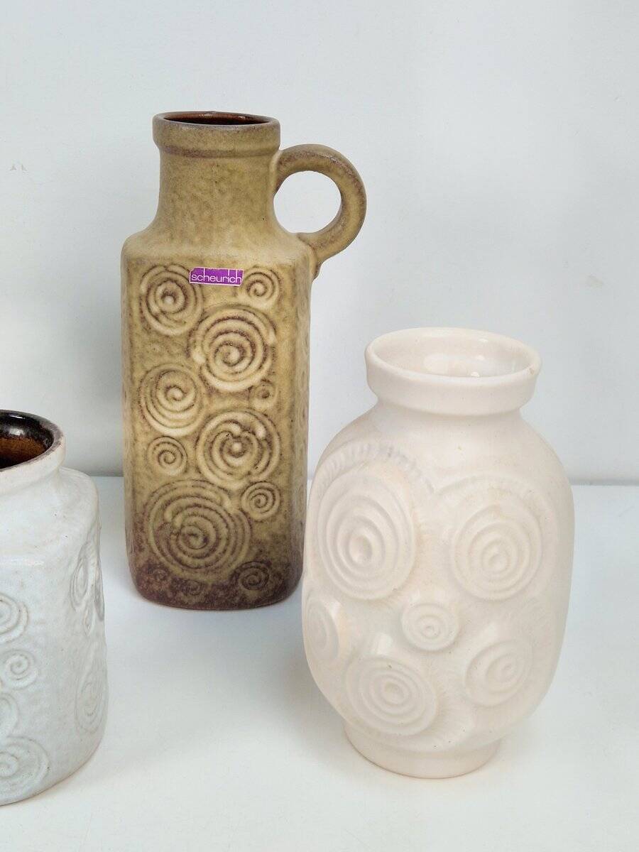 Vases vintage Jura de Scheurich Ceramic, RFA, années 1970, ensemble de 5