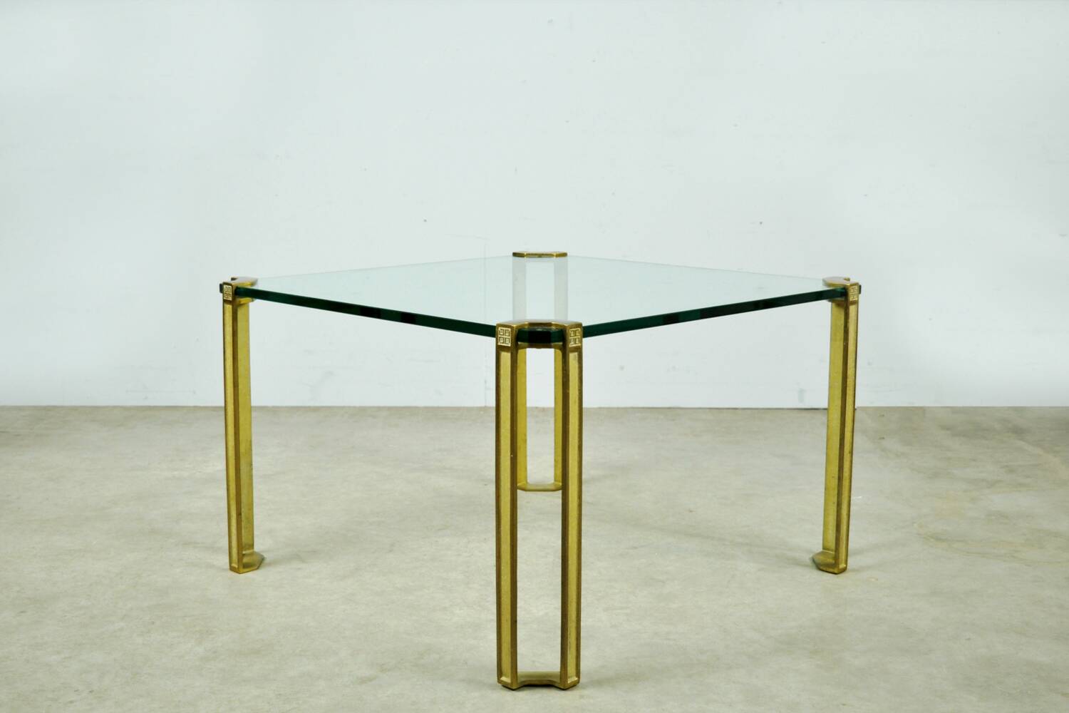 GLASS & BRASS coffee table by Peter Ghyczy, 1970s