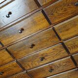 Antique apothecary furniture in oak France early twentieth century