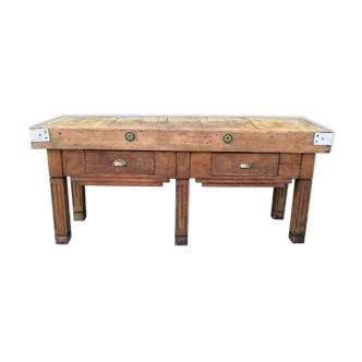 2-drawer block, butcher's shop, beautiful patina, wood color