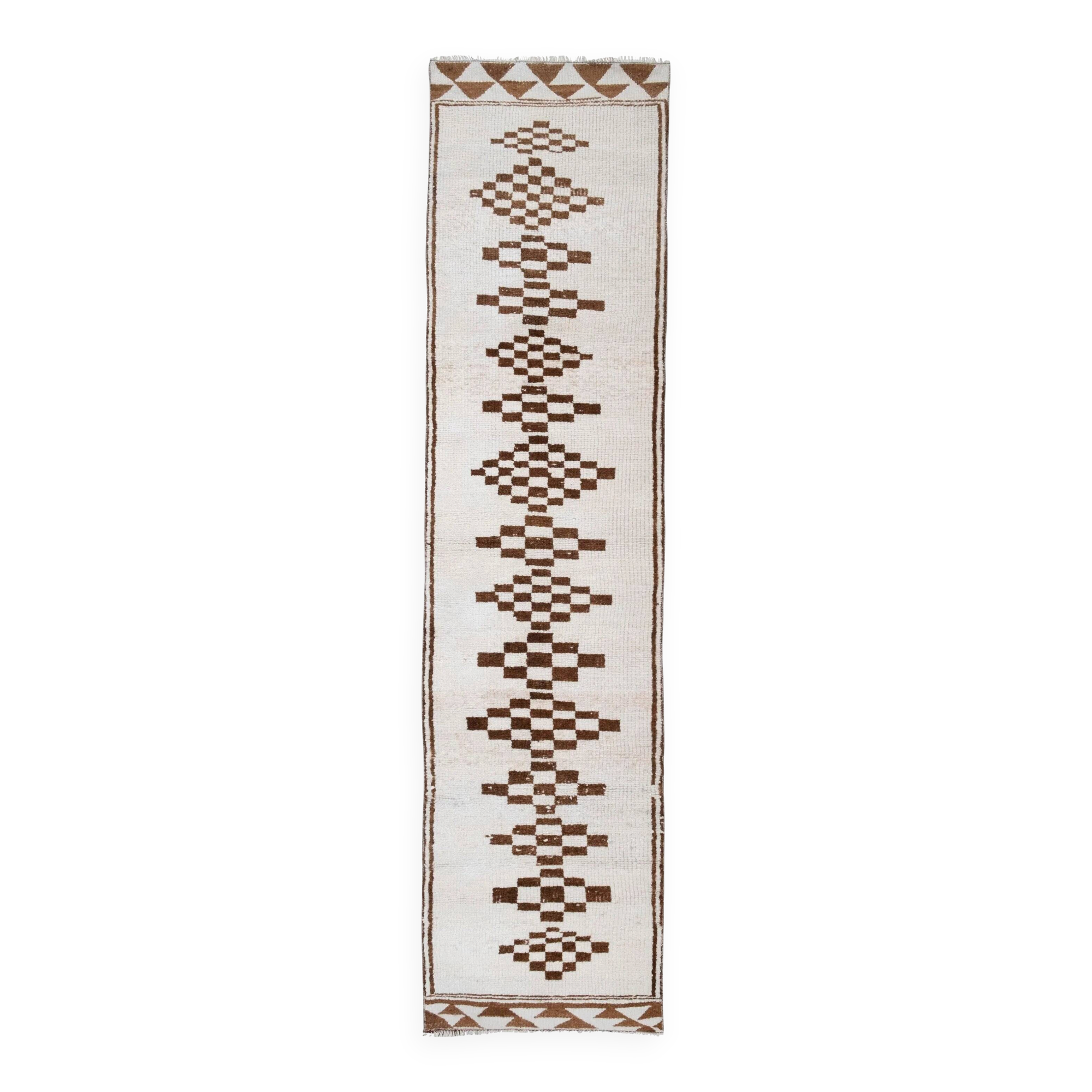 Vintage Turkish hallway rug 83x338 cm