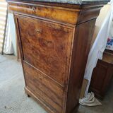 Louis-Philippe style walnut burl secretary, 19th century.