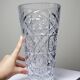 Large vintage cut and molded crystal vase, 1980-2000, Bohemia, Czechoslovakia
