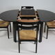 Vintage black lacquered dining set, Italy 1970s