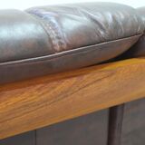 Mid-Century Teak and Leather 3-Seater Sofa from Ekornes, 1970s
