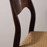 Scandinavian chair model 71 by Niels Otto Moller in teak and rope