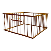 Vintage folding wooden children's playpen, 1950.