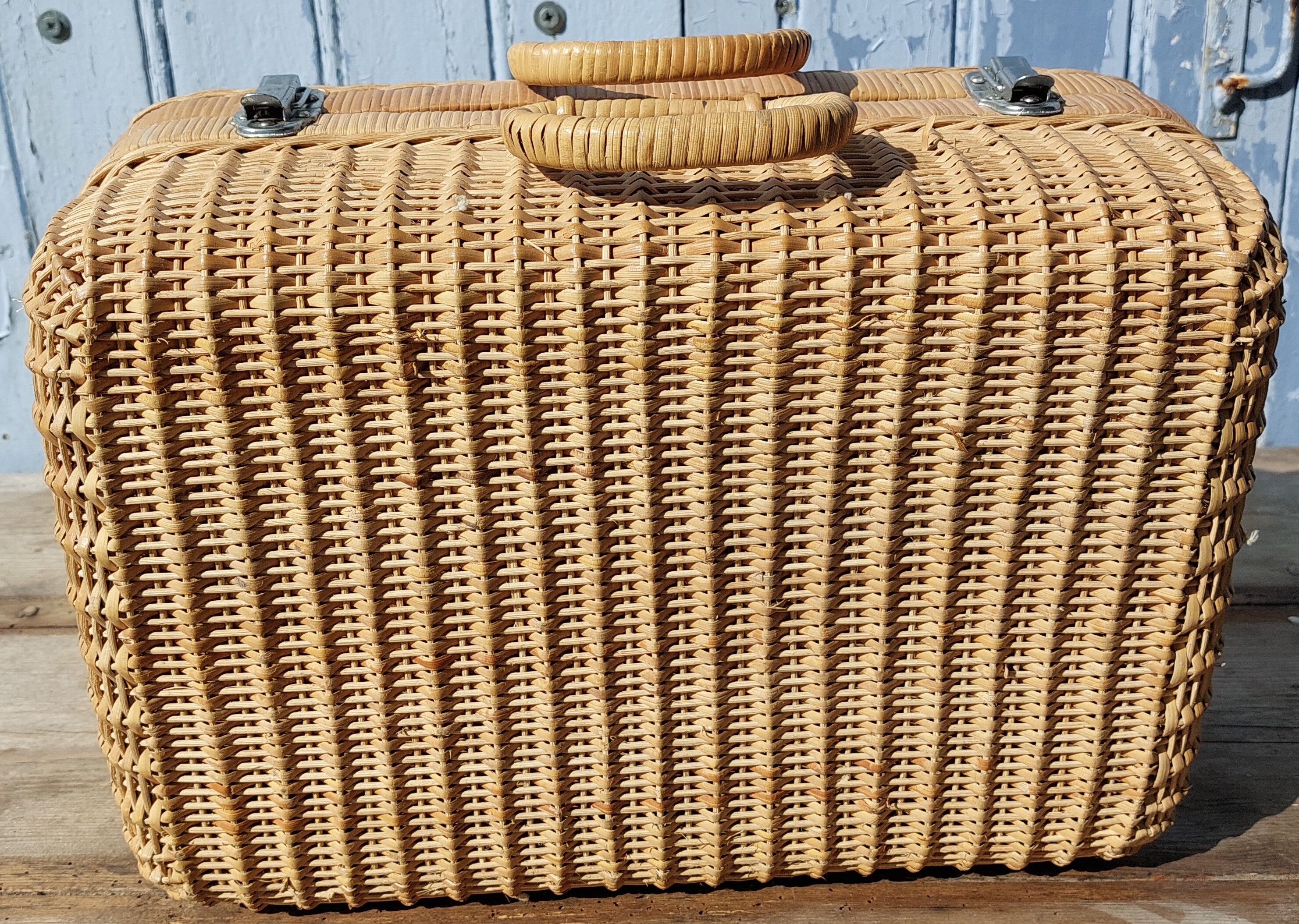 Rattan wicker suitcase